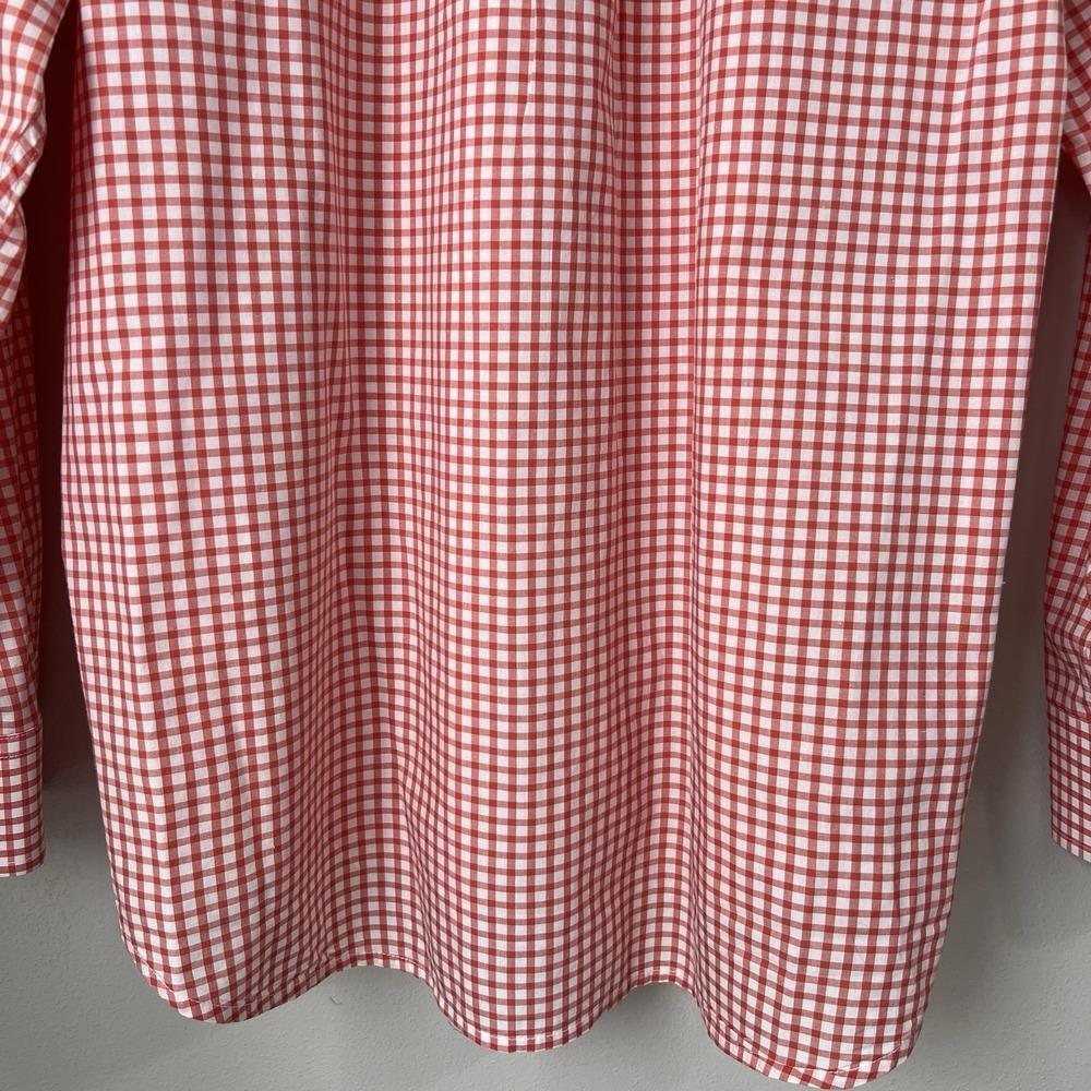 Southern Point Co The Hadley Shirt Men's Medium Button Up Checkered Orange White - Picture 6 of 8